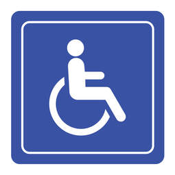 Blue handicapped sign for non emergency medical transportation.